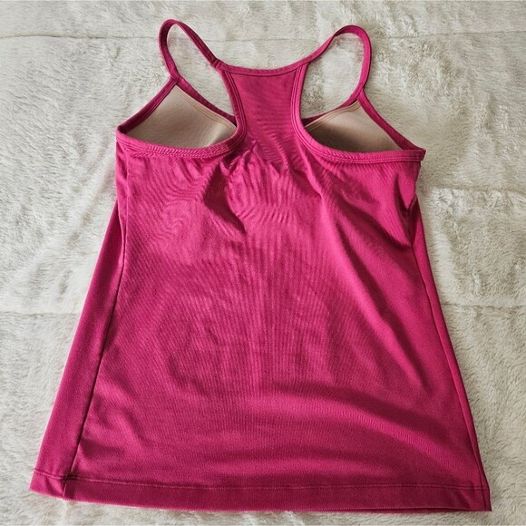 Athleta Tank Top 36C Adjustable Built in Bra Stretchy Yoga Shirt PINK - Picture 2 of 5